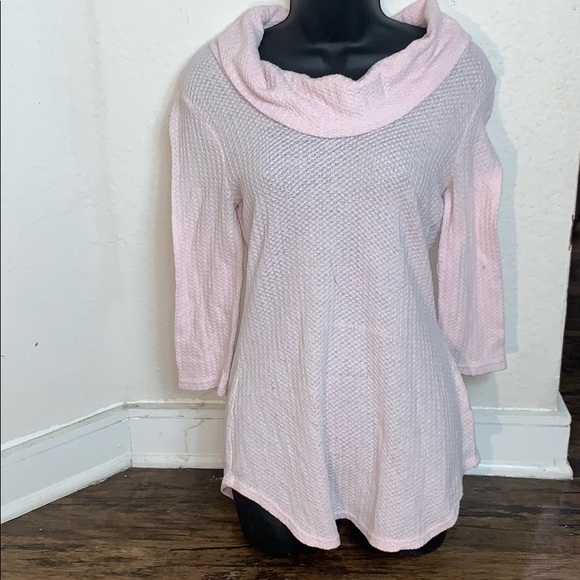 NOBO Tops - NoBo™️ cowl neck light pink sweater.